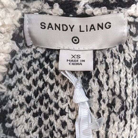 Sandy Liang x Target Cream & Black Leopard Print Sherpa Hooded Sweatshirt XS - Picture 3 of 7